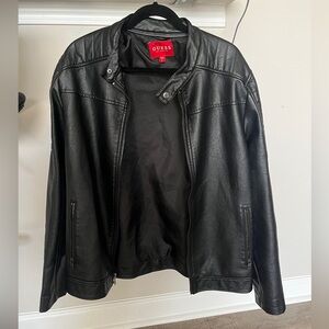 Guess Leather Jacket (with attachable hoodie via zipper)